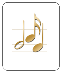 DF35-382-GD-WT Gold Music Notes White